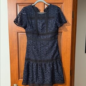 Ann Taylor Navy Lace Midi Dress